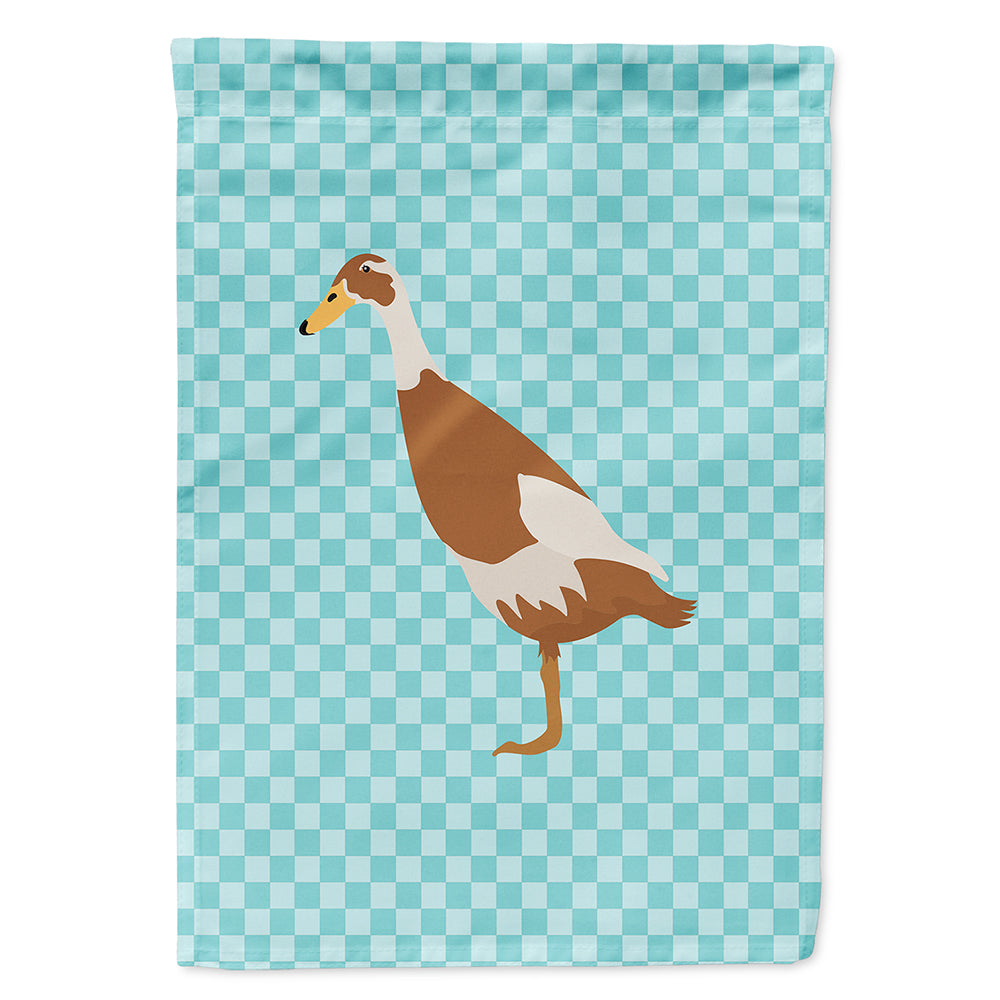 Indian Runner Duck Blue Check Flag Canvas House Size BB8039CHF