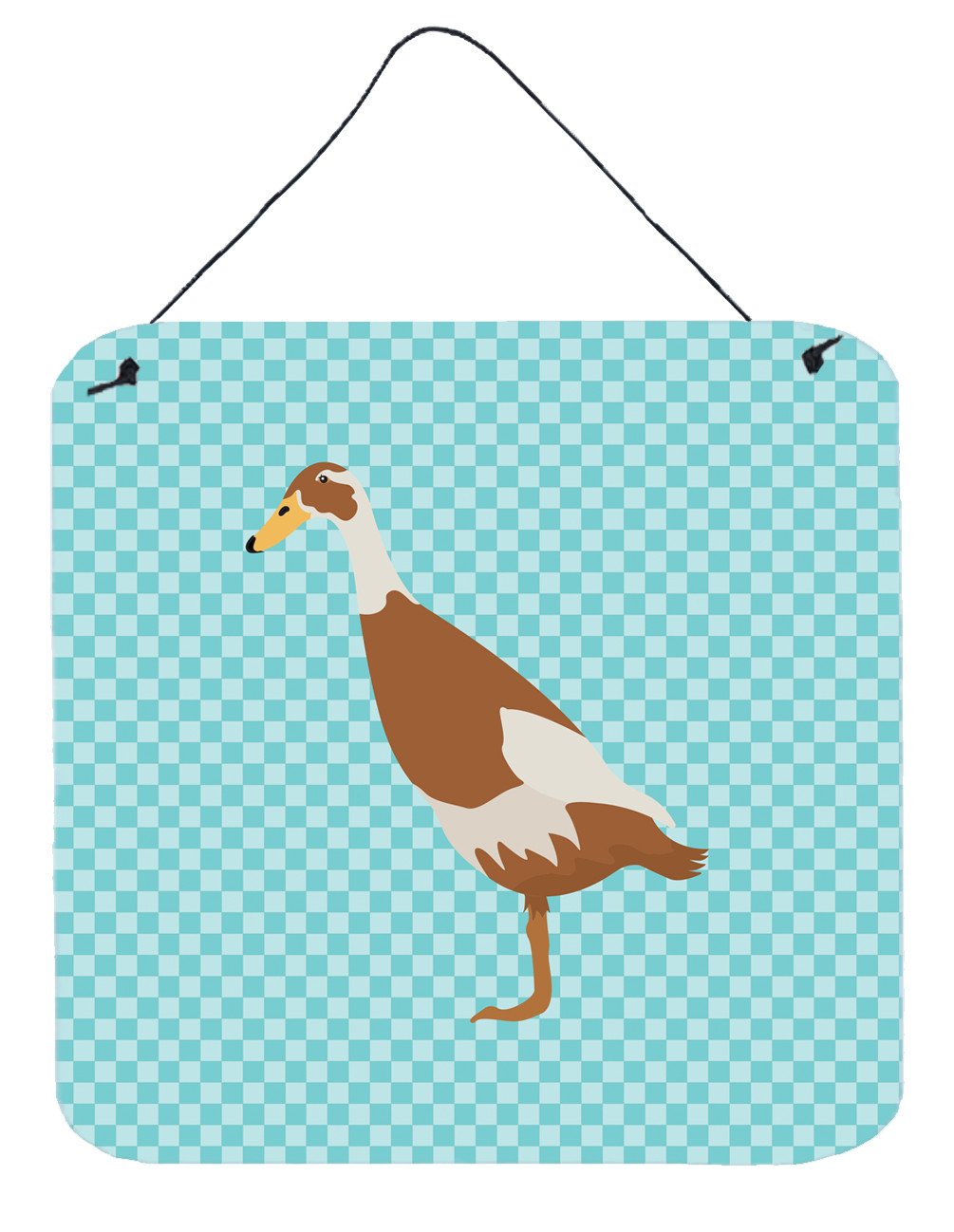 Indian Runner Duck Blue Check Wall or Door Hanging Prints BB8039DS66 by Caroline&#39;s Treasures
