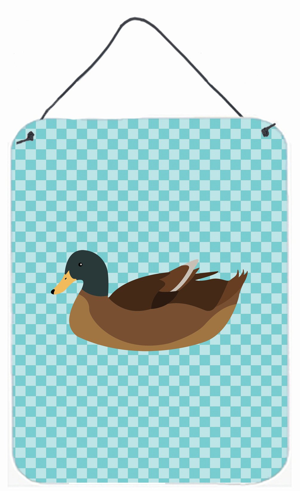 Khaki Campbell Duck Blue Check Wall or Door Hanging Prints BB8040DS1216 by Caroline's Treasures