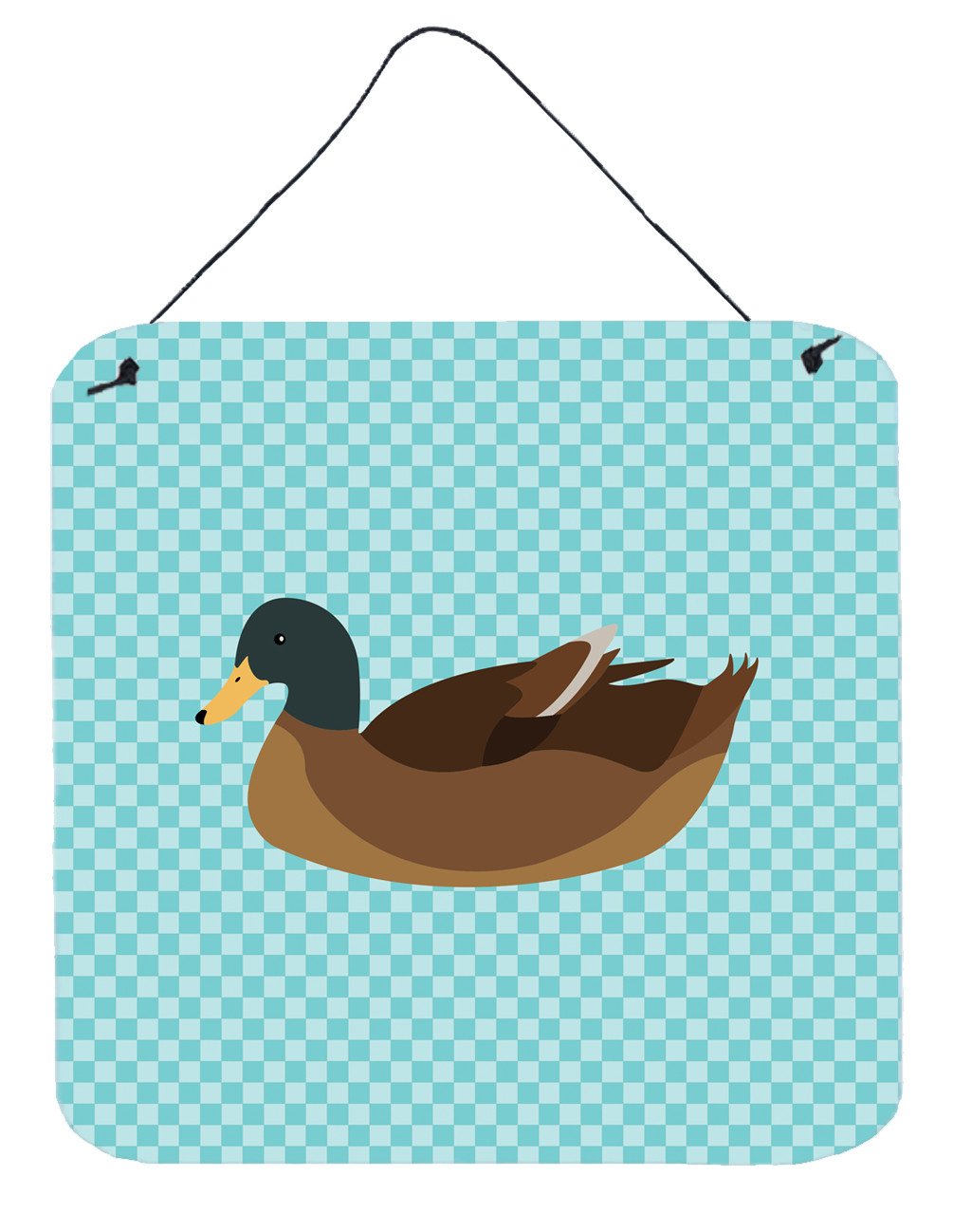Khaki Campbell Duck Blue Check Wall or Door Hanging Prints BB8040DS66 by Caroline&#39;s Treasures