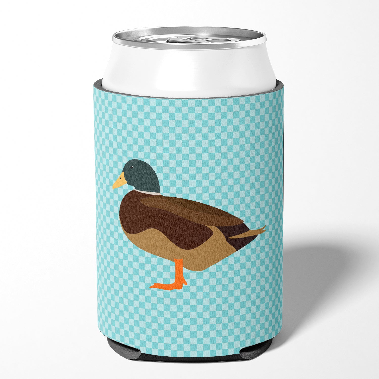 Silver Bantam Duck Blue Check Can or Bottle Hugger BB8041CC  the-store.com.