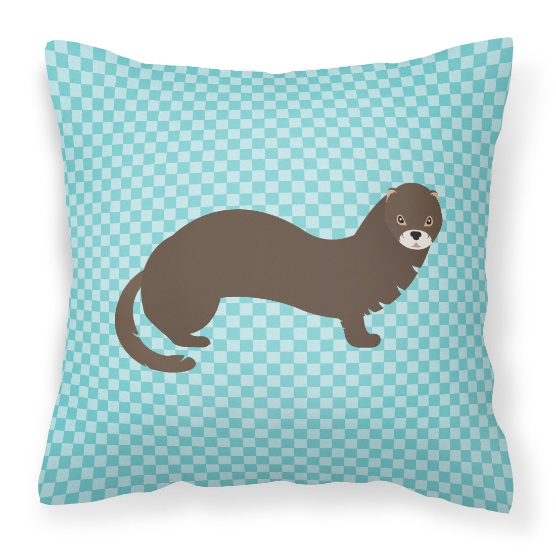 Russian or European Mink Blue Check Fabric Decorative Pillow BB8042PW1818 by Caroline's Treasures
