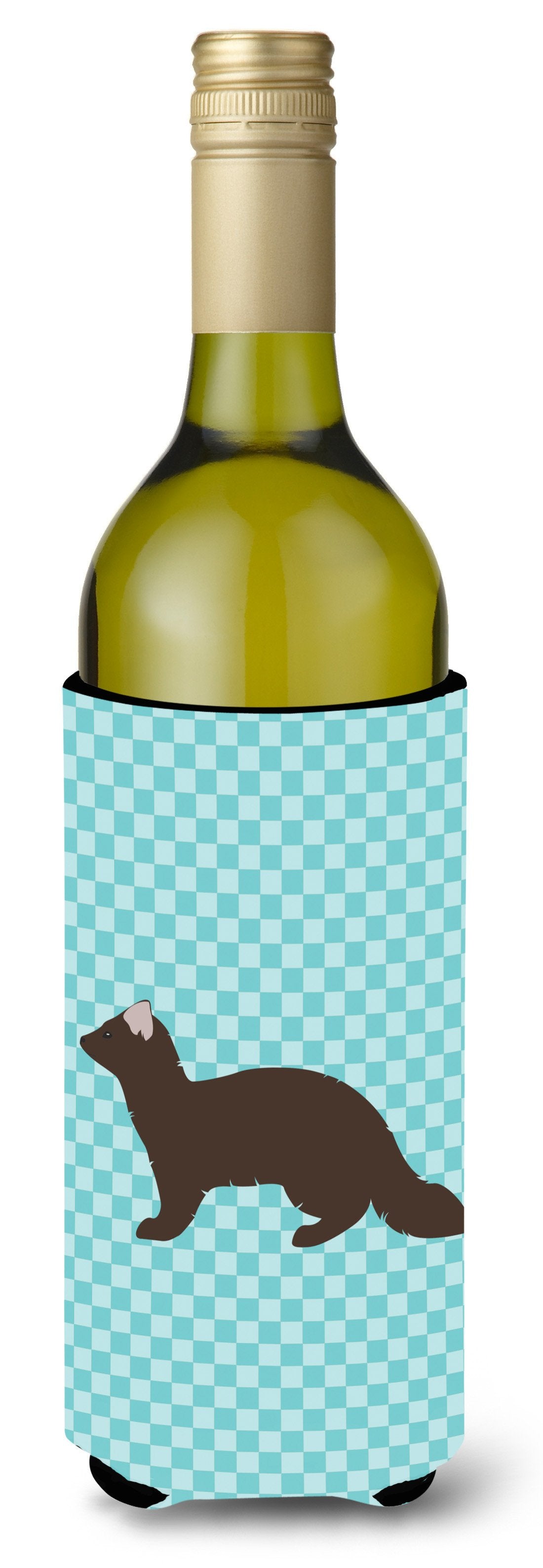 Sable Marten Blue Check Wine Bottle Beverge Insulator Hugger BB8043LITERK by Caroline's Treasures