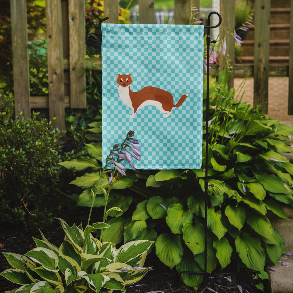 Weasel Blue Check Flag Garden Size  the-store.com.