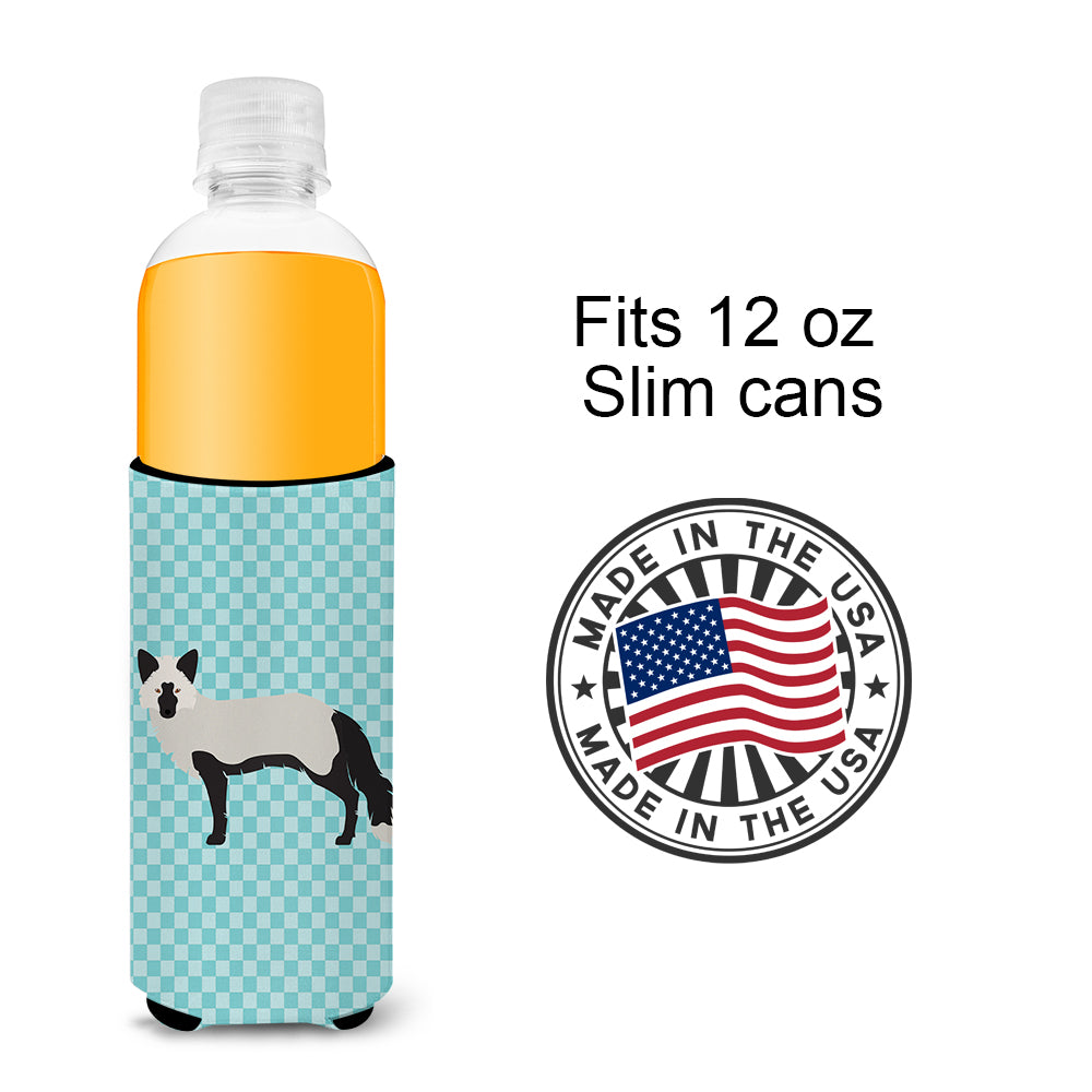Silver Fox Blue Check  Ultra Hugger for slim cans