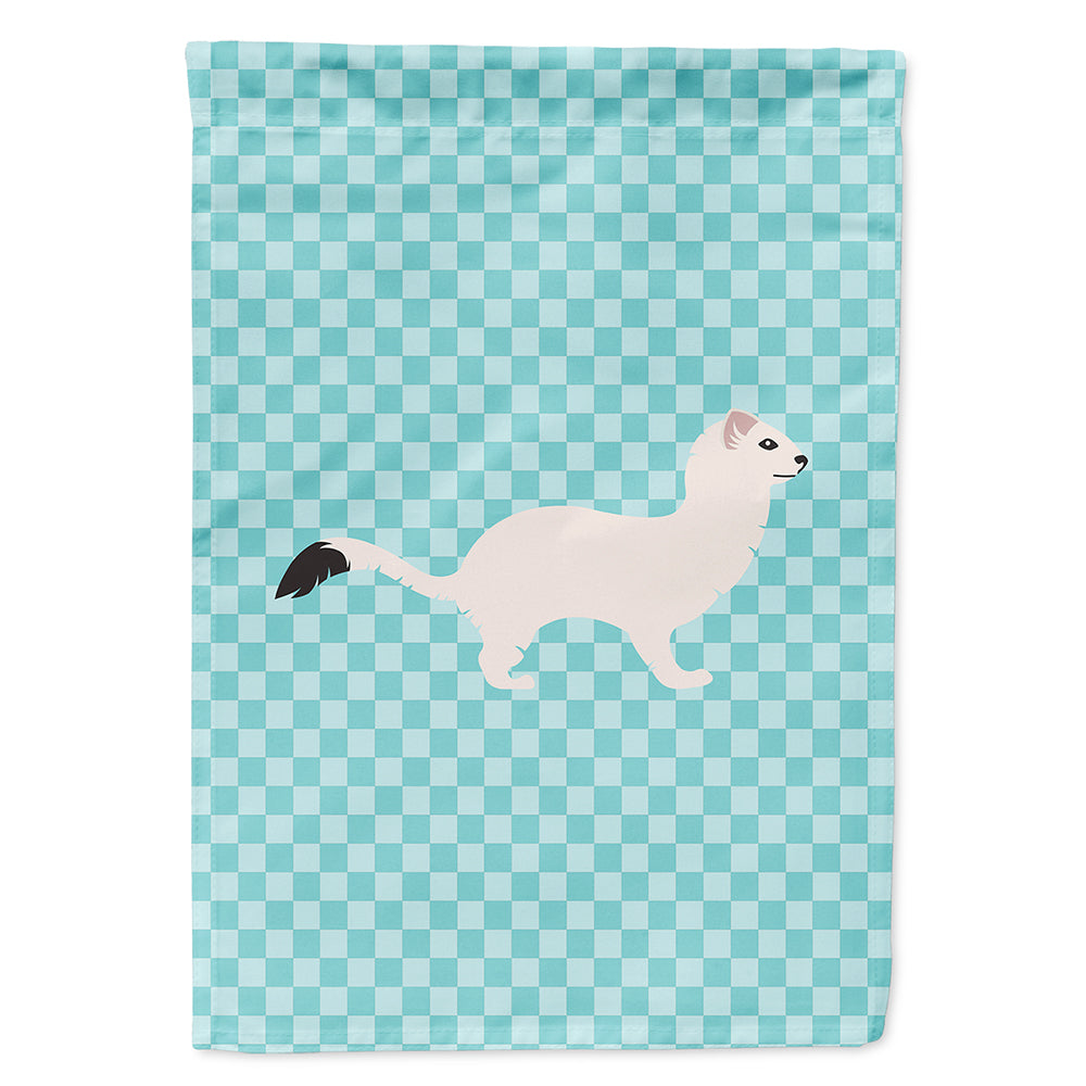 Stoat Short-tailed Weasel Blue Check Flag Canvas House Size BB8046CHF  the-store.com.