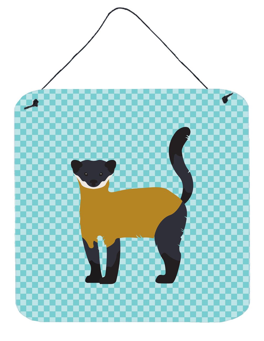Yellow-Throated Marten Blue Check Wall or Door Hanging Prints BB8048DS66 by Caroline's Treasures
