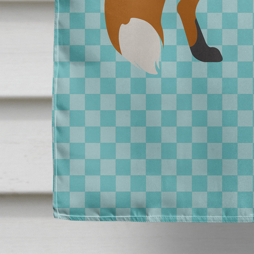 Red Fox Blue Check Flag Canvas House Size BB8050CHF  the-store.com.