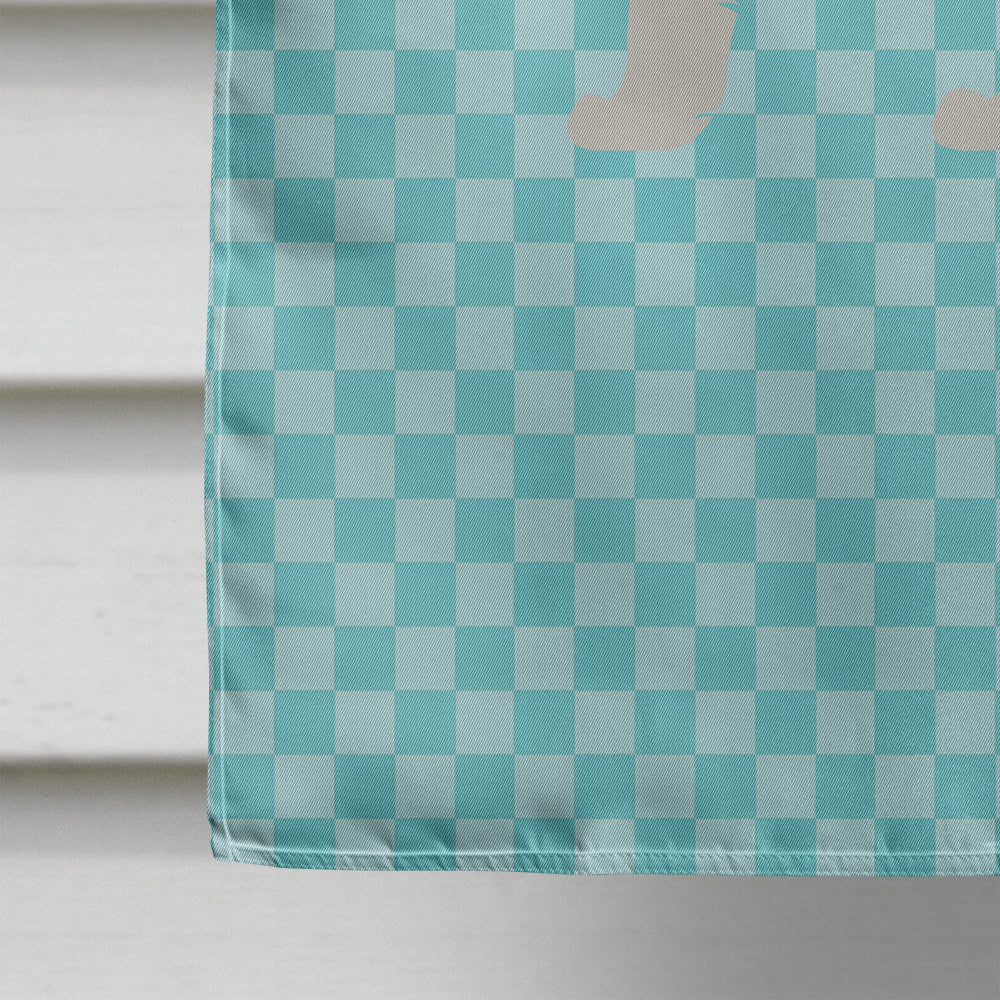 White Arctic Fox Blue Check Flag Canvas House Size BB8051CHF  the-store.com.
