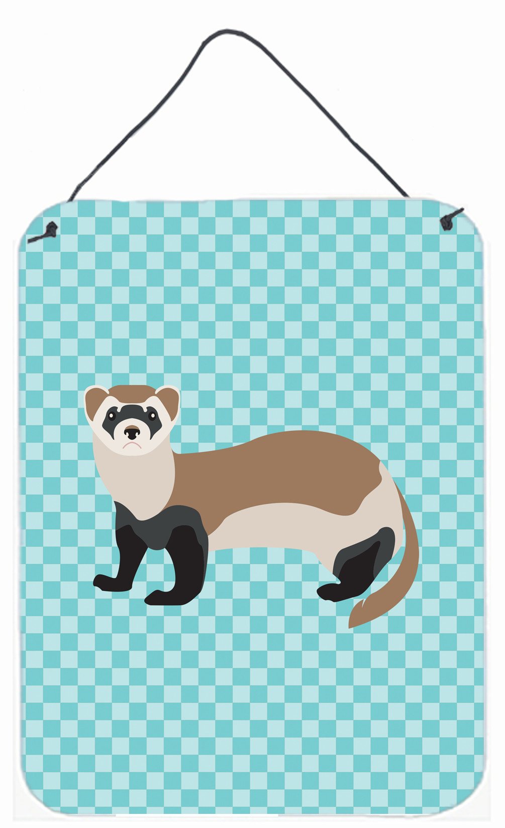 Ferret Blue Check Wall or Door Hanging Prints BB8052DS1216 by Caroline&#39;s Treasures