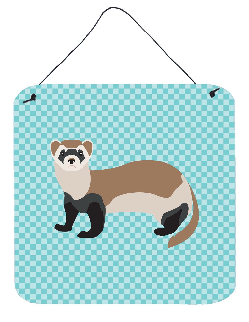 Ferret Blue Check Wall or Door Hanging Prints BB8052DS66 by Caroline&#39;s Treasures