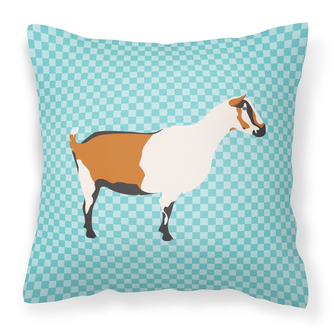 Alpine Goat Blue Check Fabric Decorative Pillow BB8054PW1818 by Caroline&#39;s Treasures