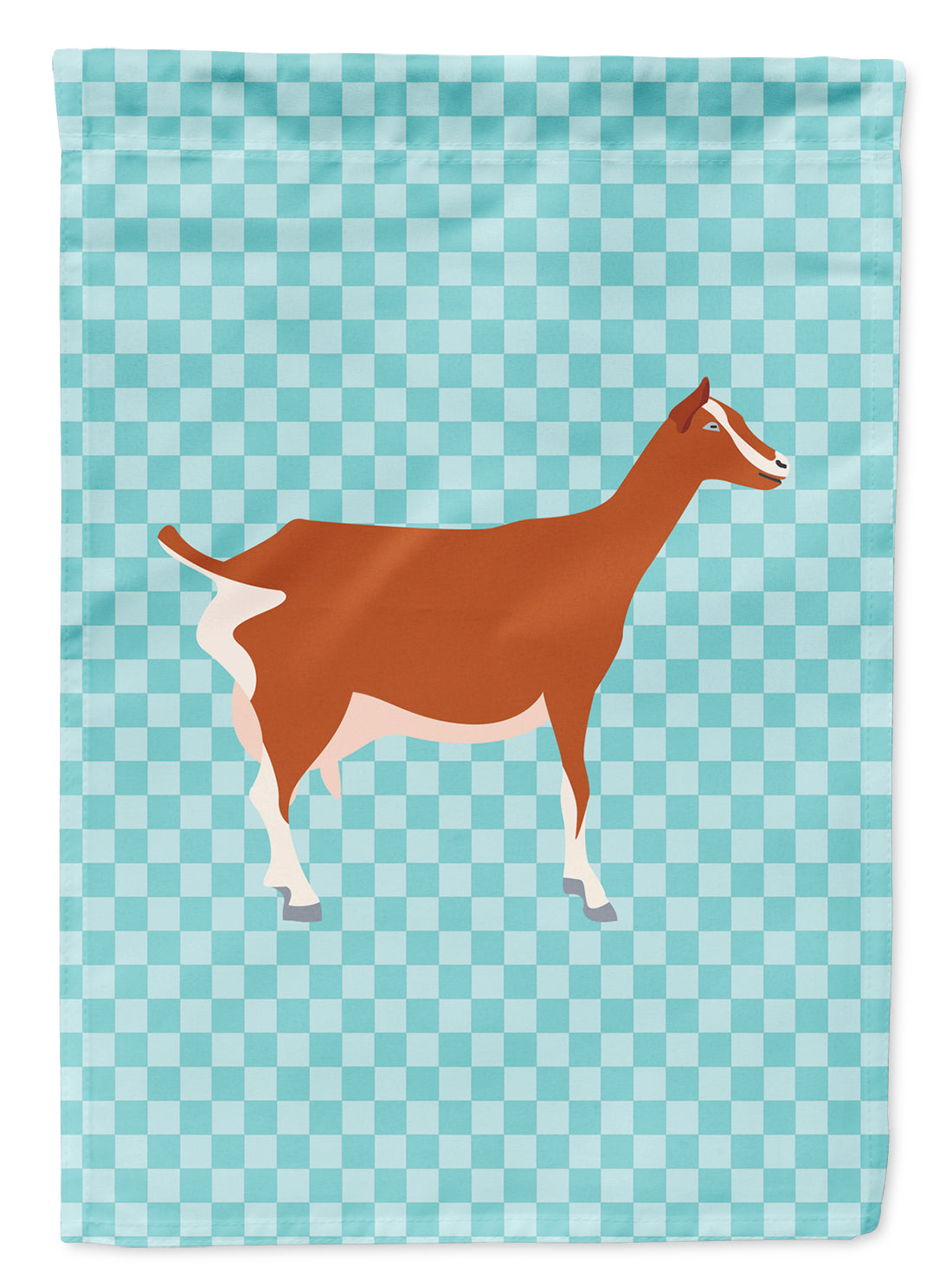 Caroline's Treasures Toggenburger Goat Blue Check Garden Flag - Outdoor Decorative Yard Flag