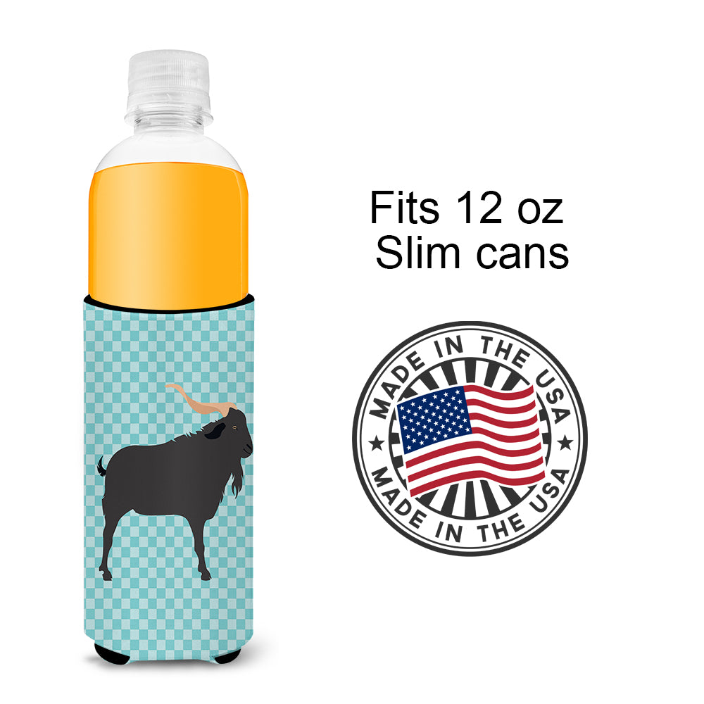 Verata Goat Blue Check  Ultra Hugger for slim cans