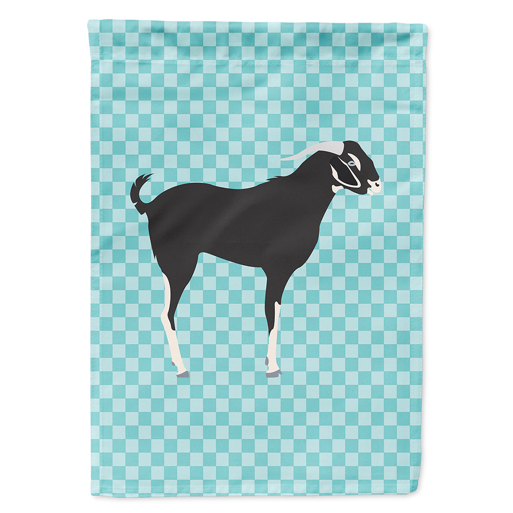 Black Bengal Goat Blue Check Flag Canvas House Size BB8058CHF