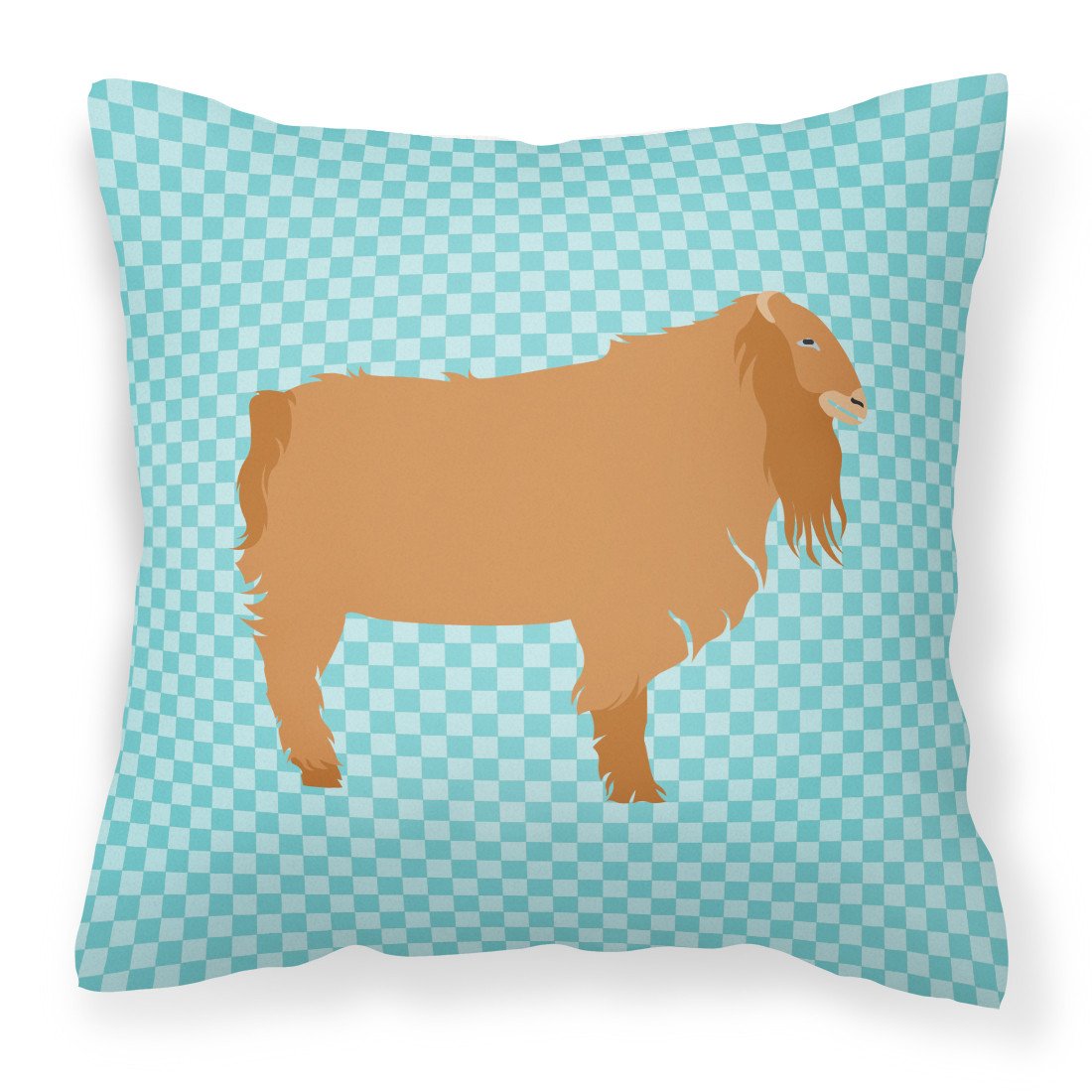 American Lamancha Goat Blue Check Fabric Decorative Pillow BB8059PW1818 by Caroline&#39;s Treasures