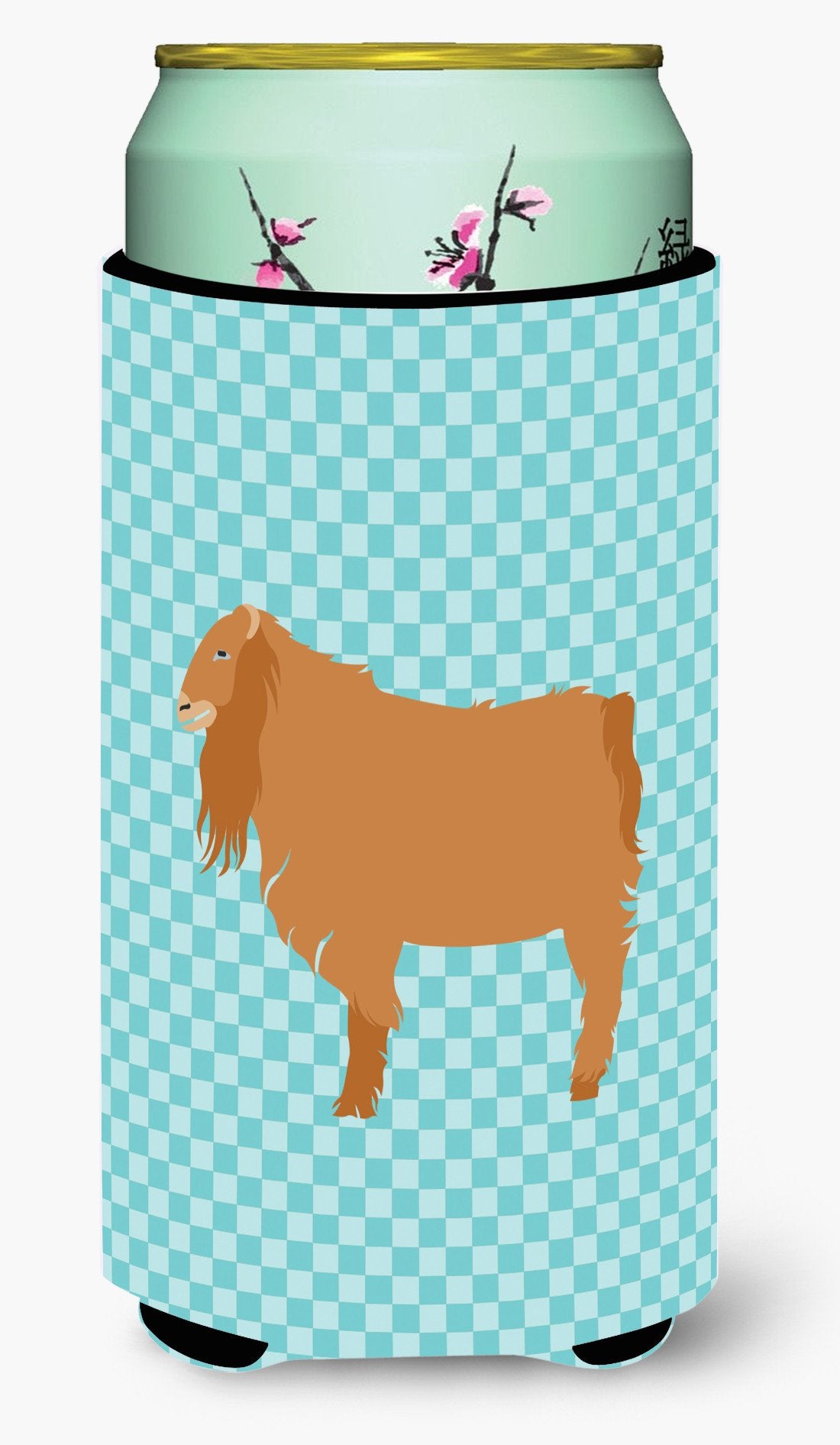 American Lamancha Goat Blue Check Tall Boy Beverage Insulator Hugger BB8059TBC by Caroline&#39;s Treasures