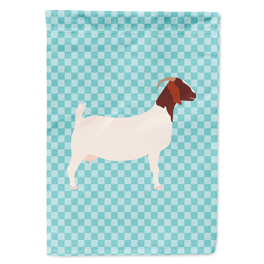 Boer Goat Blue Check Flag Canvas House Size BB8060CHF