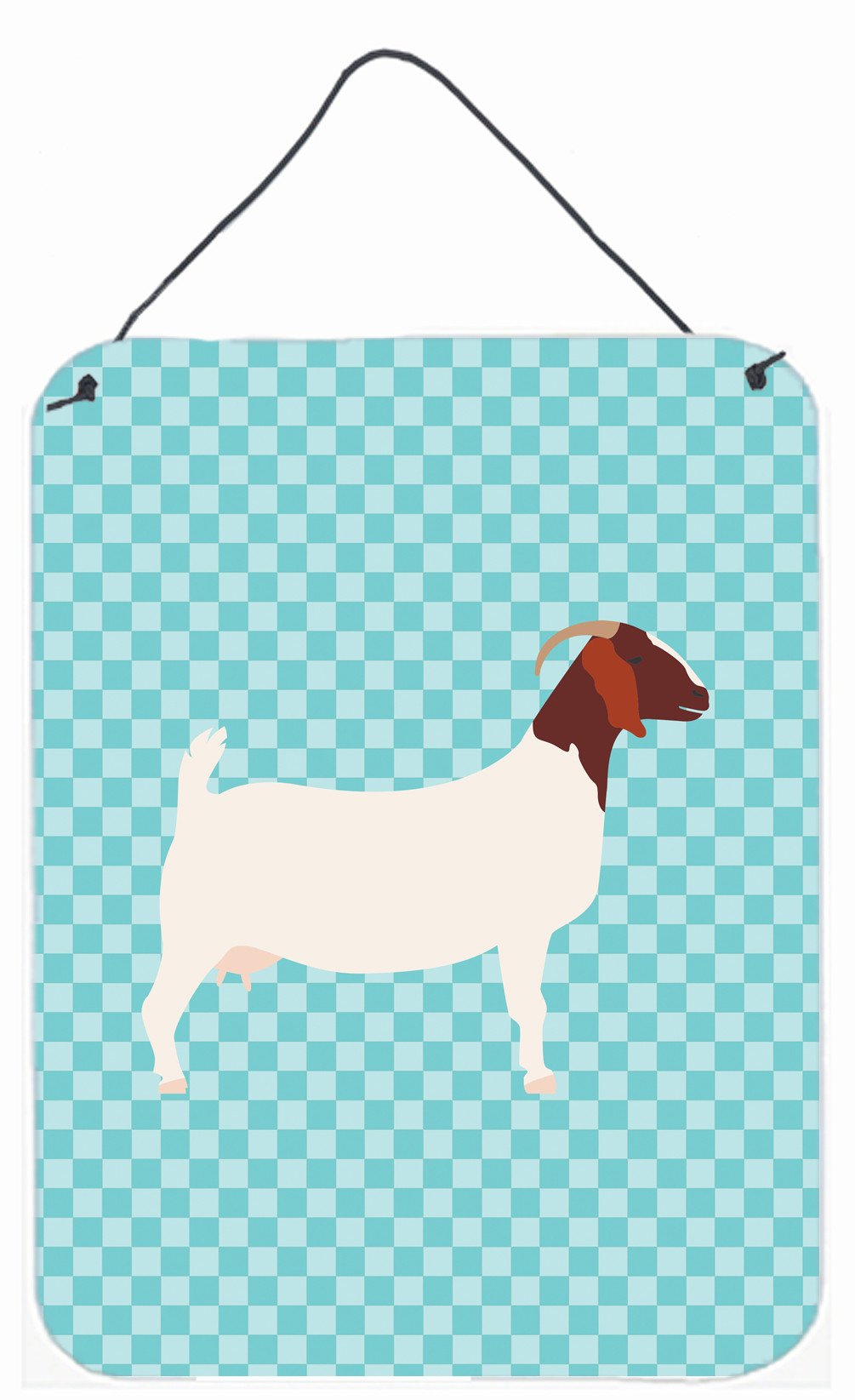 Boer Goat Blue Check Wall or Door Hanging Prints BB8060DS1216 by Caroline&#39;s Treasures