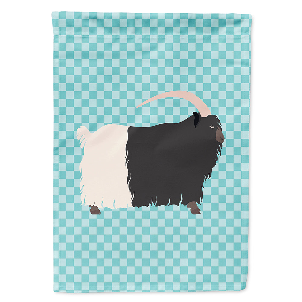 Welsh Black-Necked Goat Blue Check Flag Canvas House Size BB8061CHF