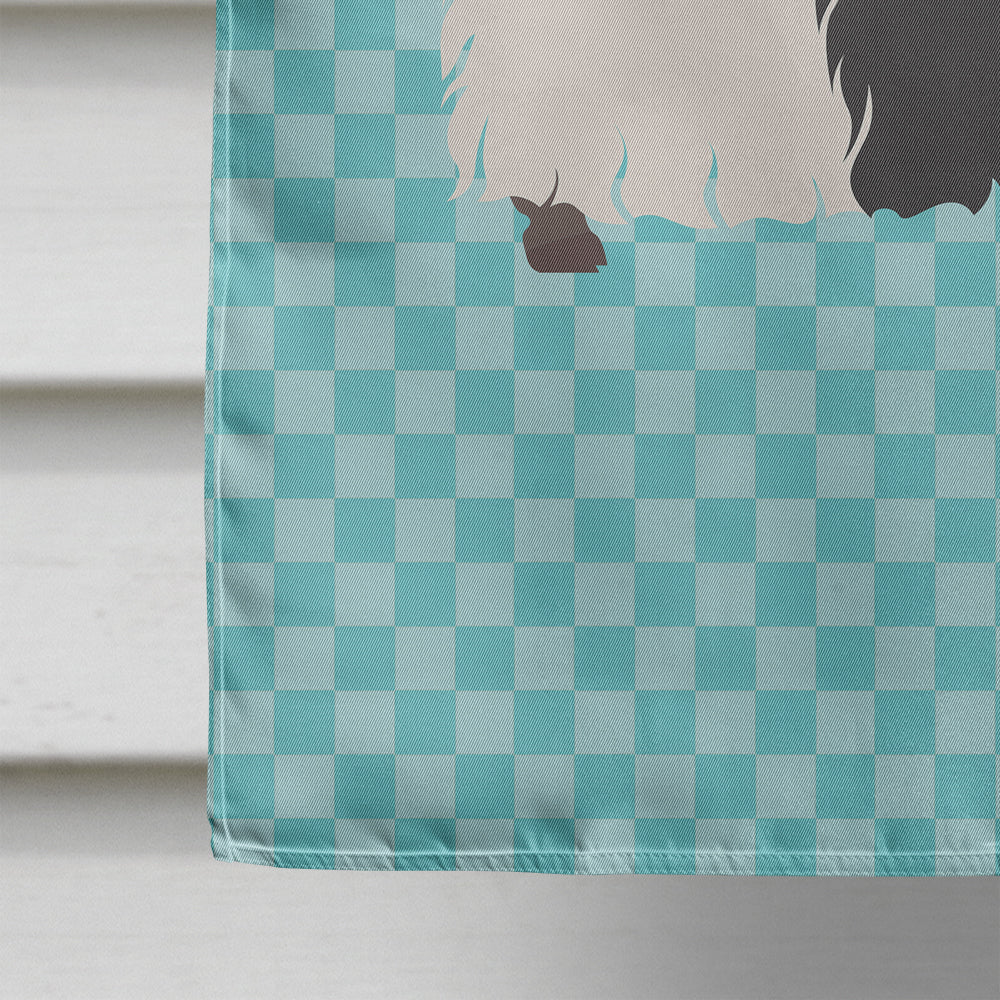 Welsh Black-Necked Goat Blue Check Flag Canvas House Size BB8061CHF  the-store.com.