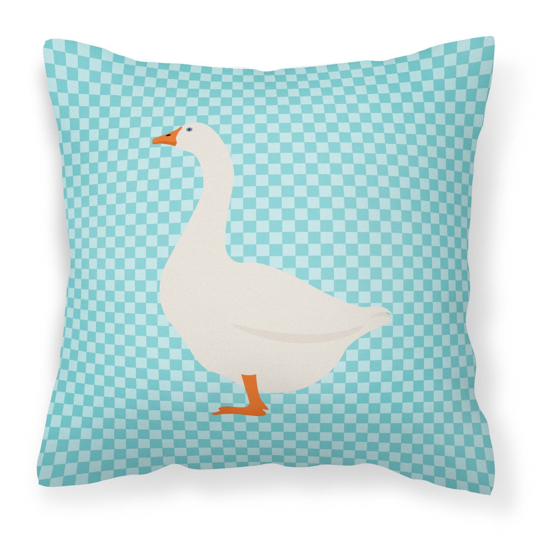 Embden Goose Blue Check Fabric Decorative Pillow BB8066PW1818 by Caroline&#39;s Treasures