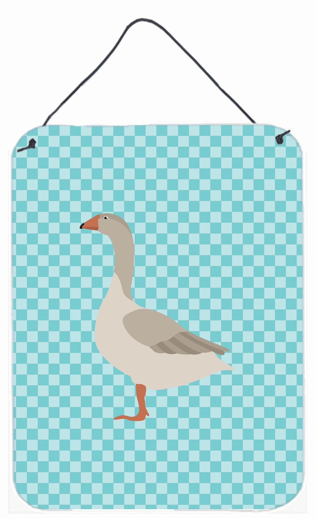 Steinbacher Goose Blue Check Wall or Door Hanging Prints BB8068DS1216 by Caroline&#39;s Treasures