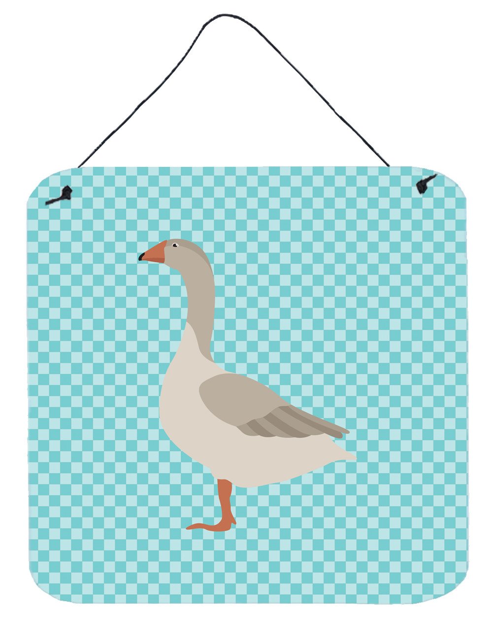 Steinbacher Goose Blue Check Wall or Door Hanging Prints BB8068DS66 by Caroline&#39;s Treasures