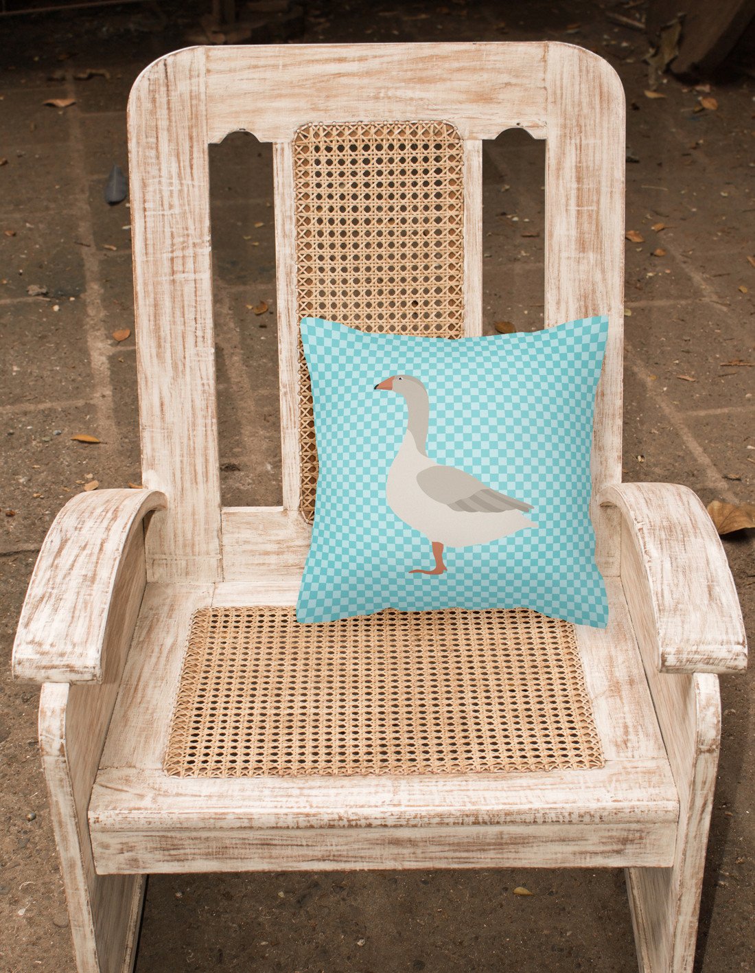 Steinbacher Goose Blue Check Fabric Decorative Pillow BB8068PW1818 by Caroline's Treasures