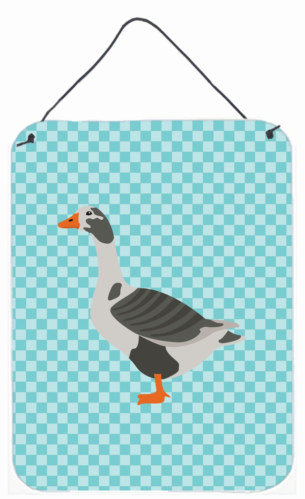 West of England Goose Blue Check Wall or Door Hanging Prints BB8069DS1216 by Caroline&#39;s Treasures