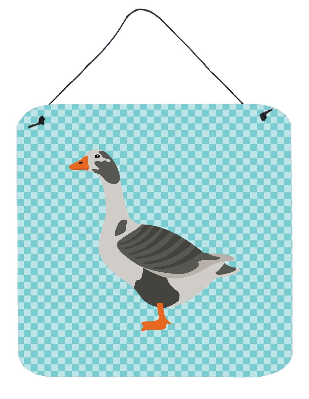 West of England Goose Blue Check Wall or Door Hanging Prints BB8069DS66 by Caroline&#39;s Treasures