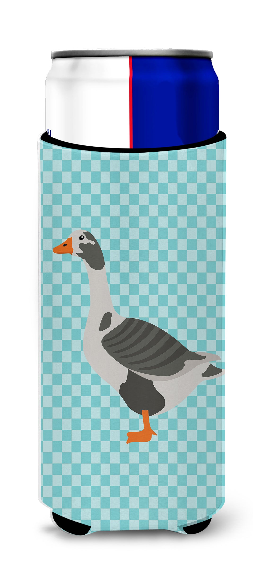 West of England Goose Blue Check  Ultra Hugger for slim cans