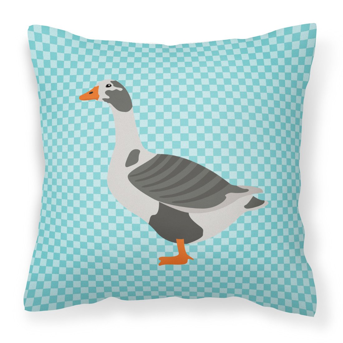 West of England Goose Blue Check Fabric Decorative Pillow BB8069PW1818 by Caroline&#39;s Treasures
