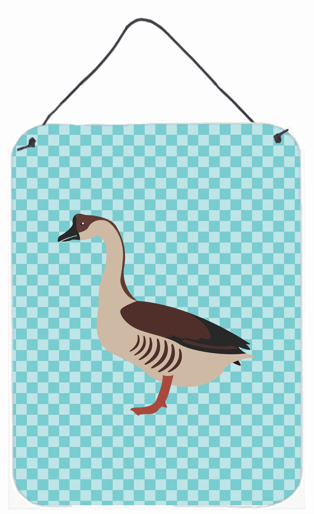 Chinese Goose Blue Check Wall or Door Hanging Prints BB8070DS1216 by Caroline&#39;s Treasures