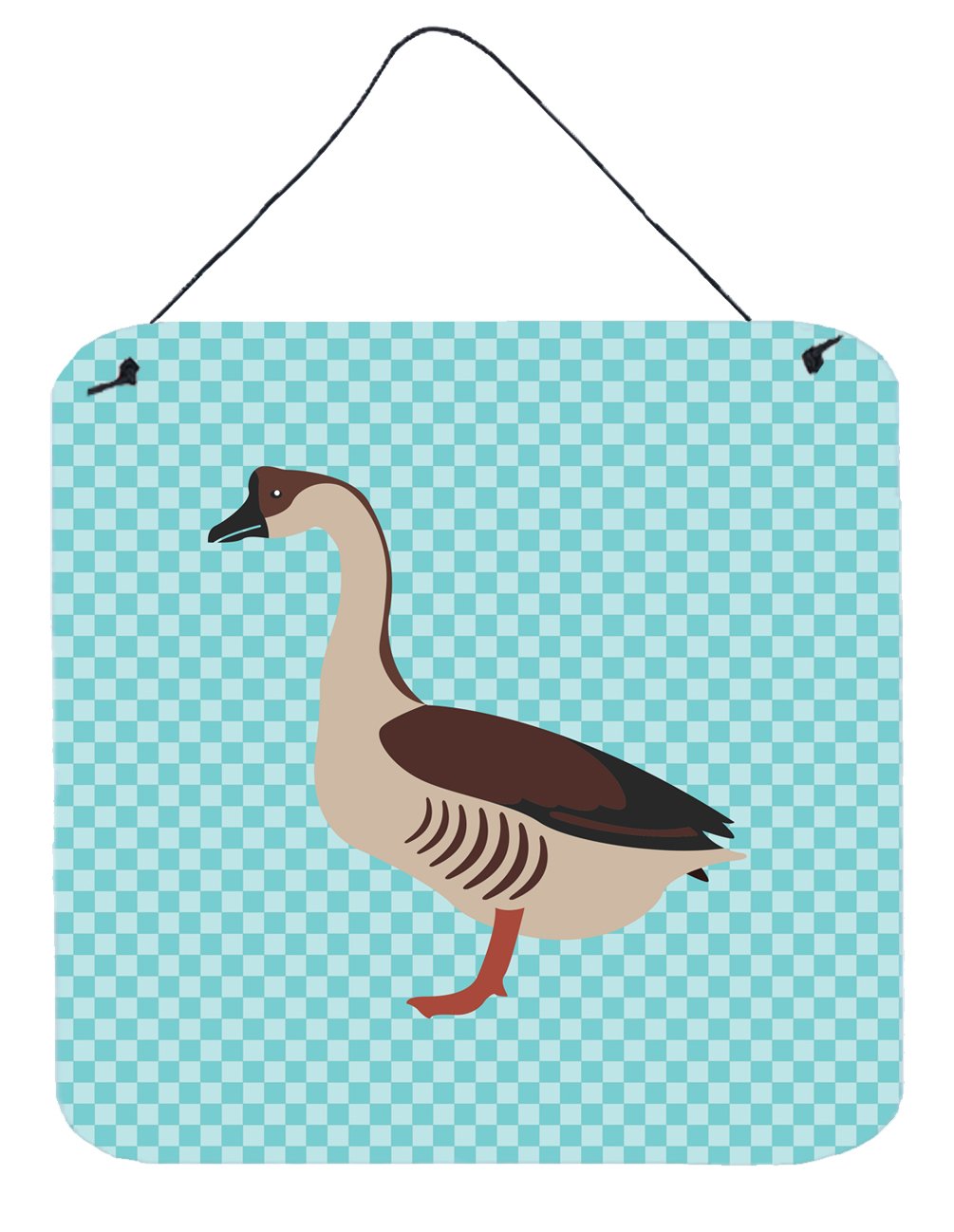 Chinese Goose Blue Check Wall or Door Hanging Prints by Caroline&#39;s Treasures