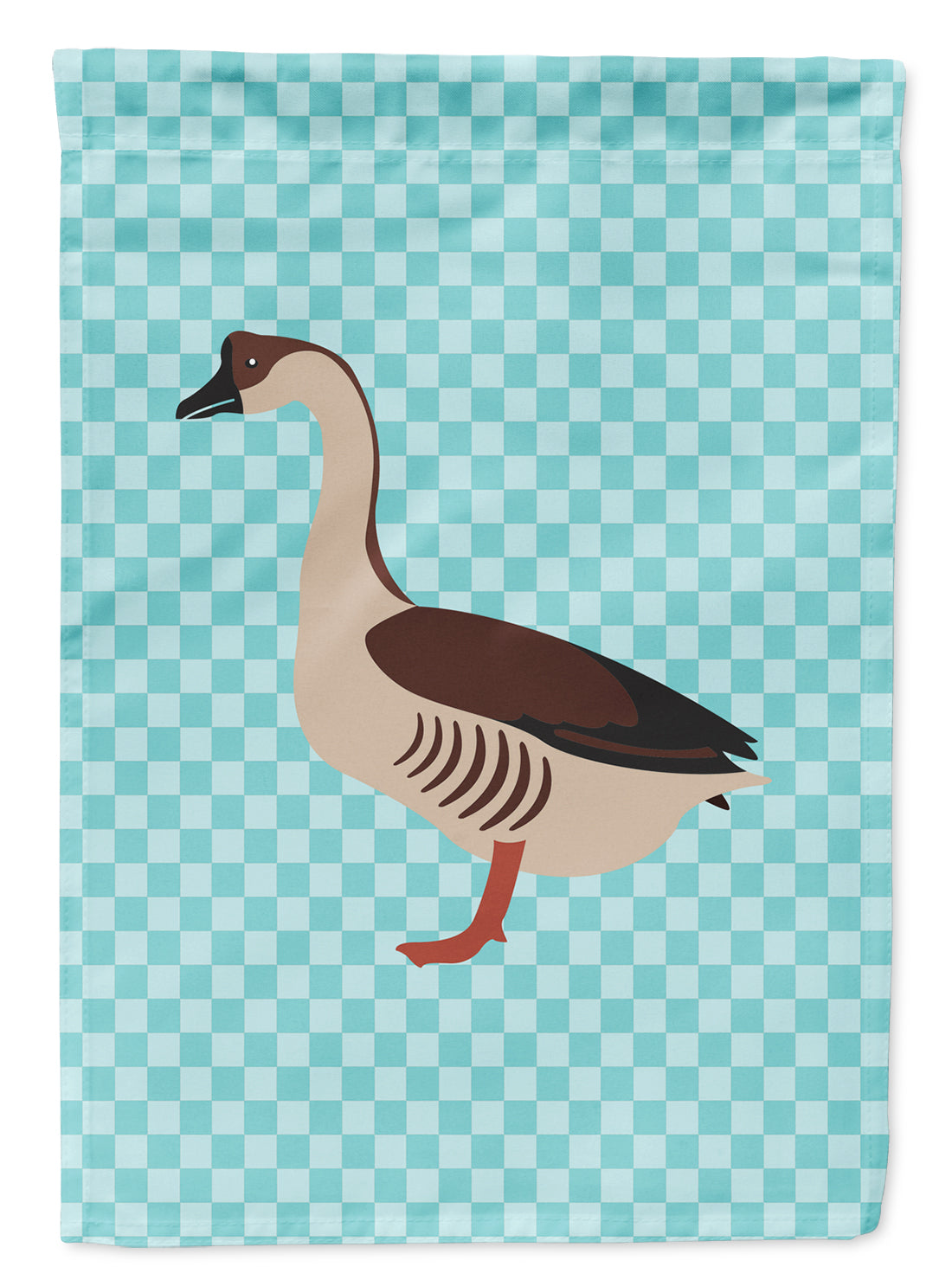 Chinese Goose Blue Check Flag Garden Size  the-store.com.