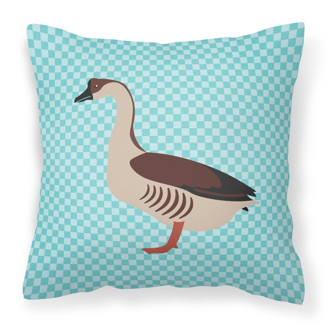 Chinese Goose Blue Check Fabric Decorative Pillow BB8070PW1818 by Caroline&#39;s Treasures