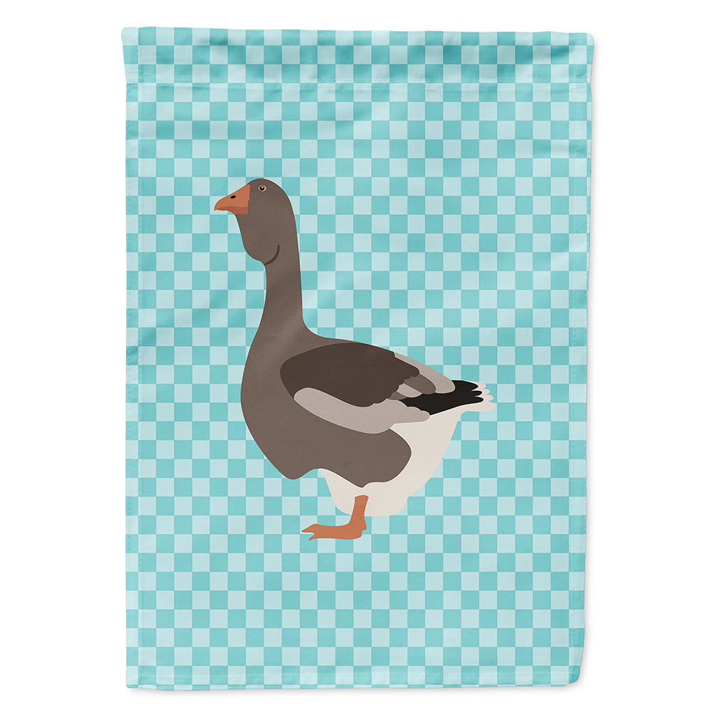Toulouse Goose Blue Check Flag Canvas House Size BB8071CHF