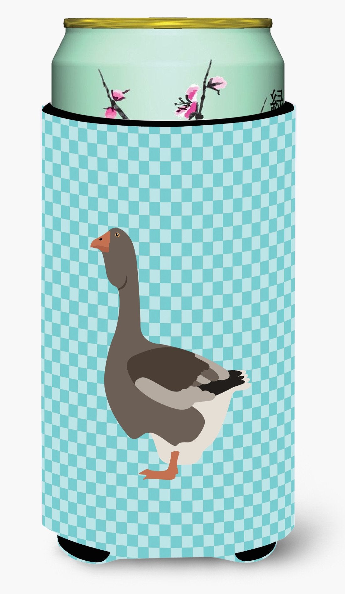 Toulouse Goose Blue Check Tall Boy Beverage Insulator Hugger BB8071TBC by Caroline's Treasures