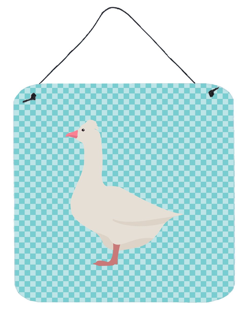 Roman Goose Blue Check Wall or Door Hanging Prints BB8072DS66 by Caroline&#39;s Treasures