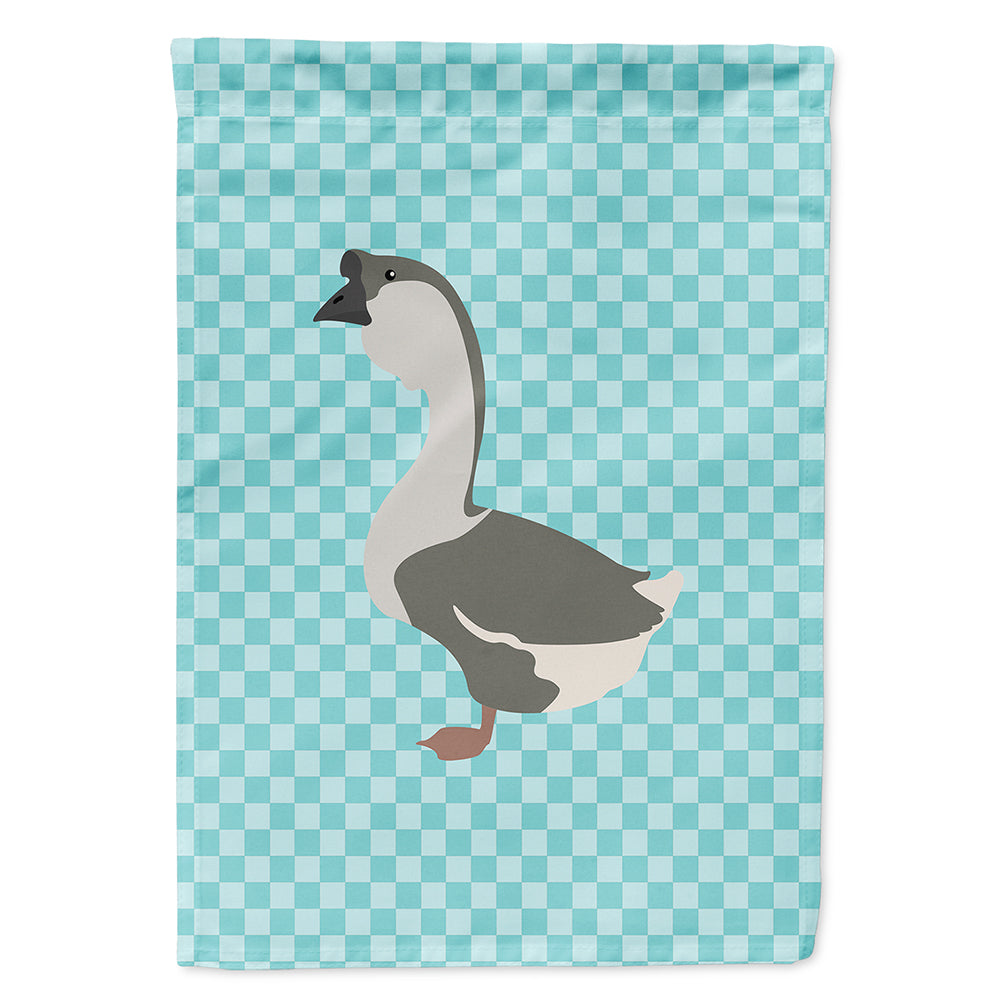 African Goose Blue Check Flag Canvas House Size BB8073CHF
