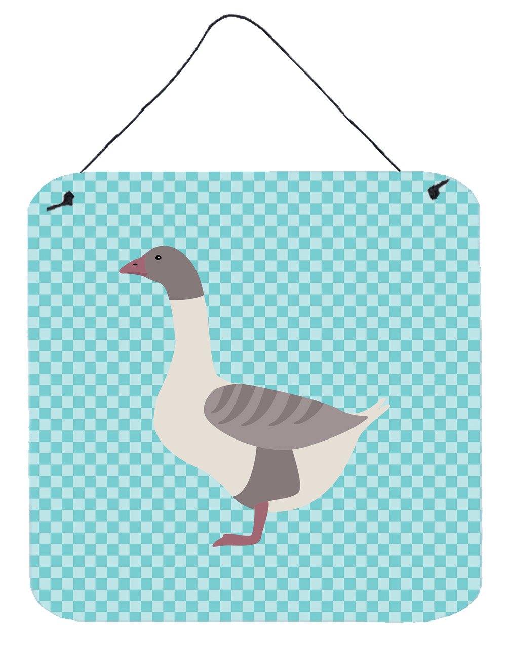 Buff Grey Back Goose Blue Check Wall or Door Hanging Prints BB8075DS66 by Caroline&#39;s Treasures