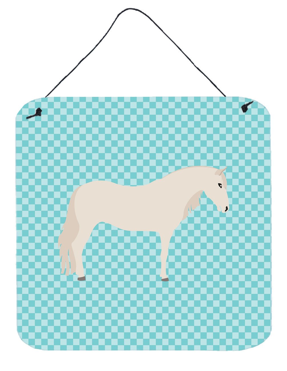 Paso Fino Horse Blue Check Wall or Door Hanging Prints BB8079DS66 by Caroline's Treasures
