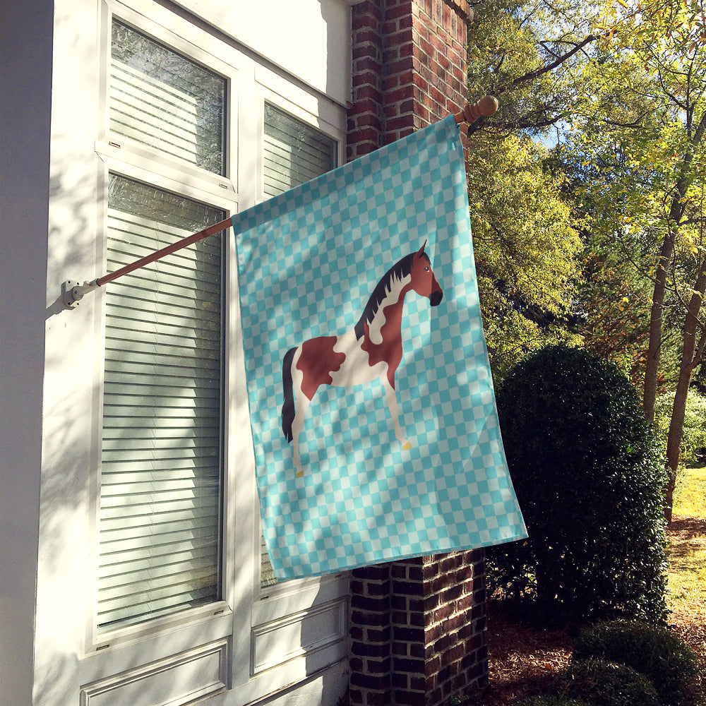 Pinto Horse Blue Check Flag Canvas House Size BB8081CHF  the-store.com.