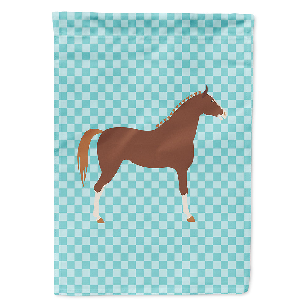Hannoverian Horse Blue Check Flag Canvas House Size BB8083CHF