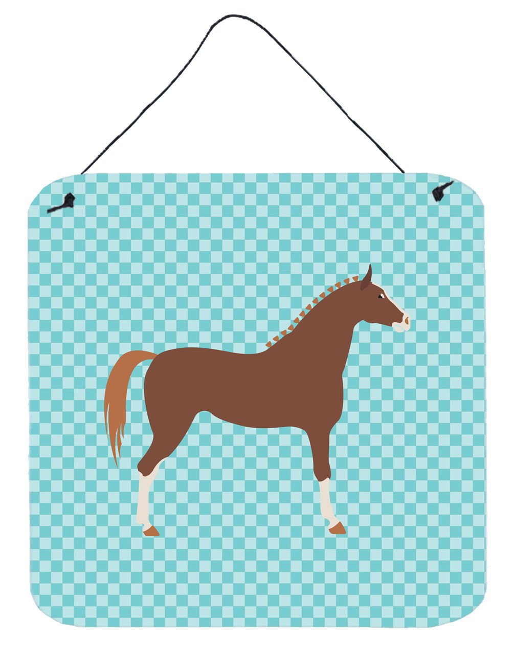 Hannoverian Horse Blue Check Wall or Door Hanging Prints BB8083DS66 by Caroline&#39;s Treasures