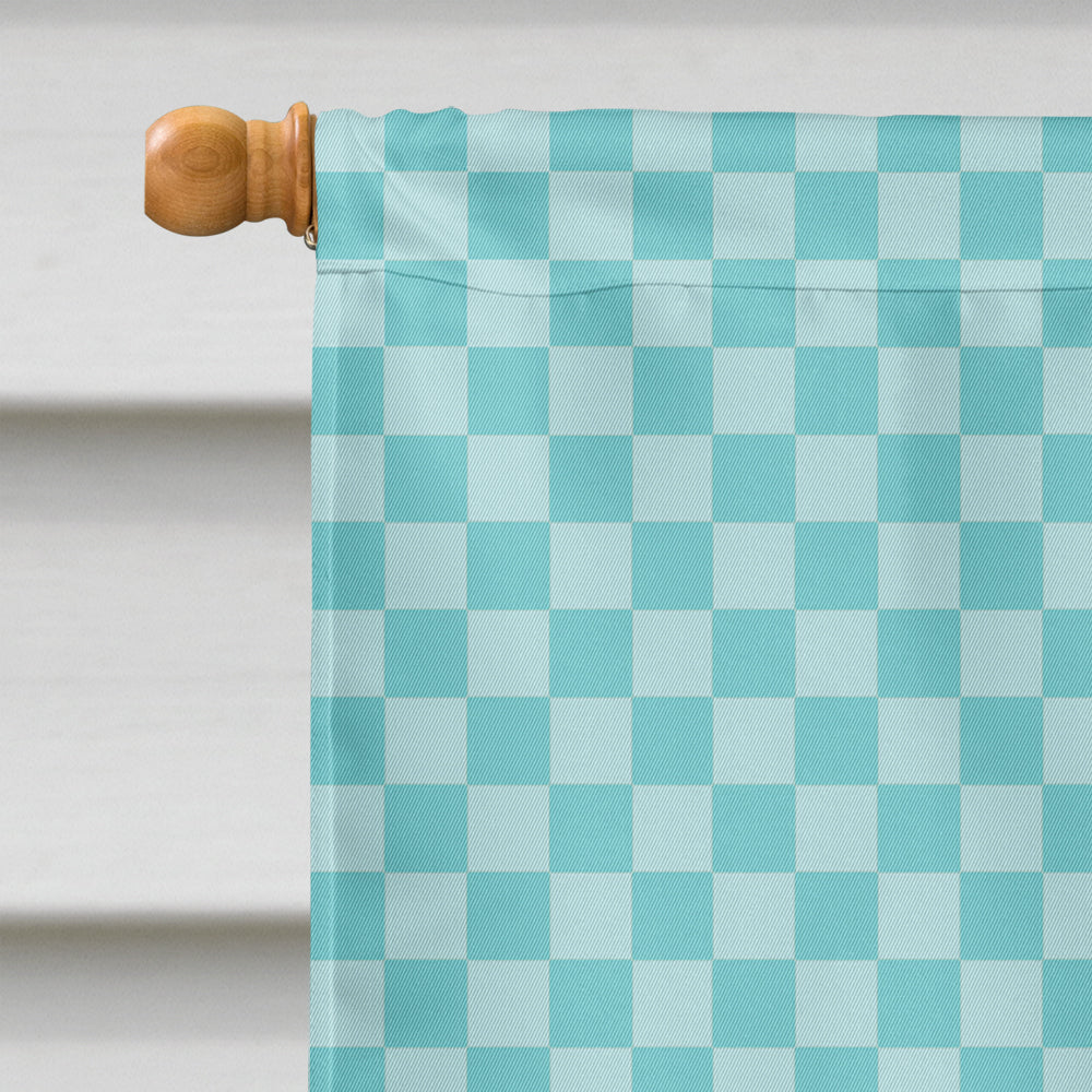 Welsh Pony Horse Blue Check Flag Canvas House Size BB8084CHF