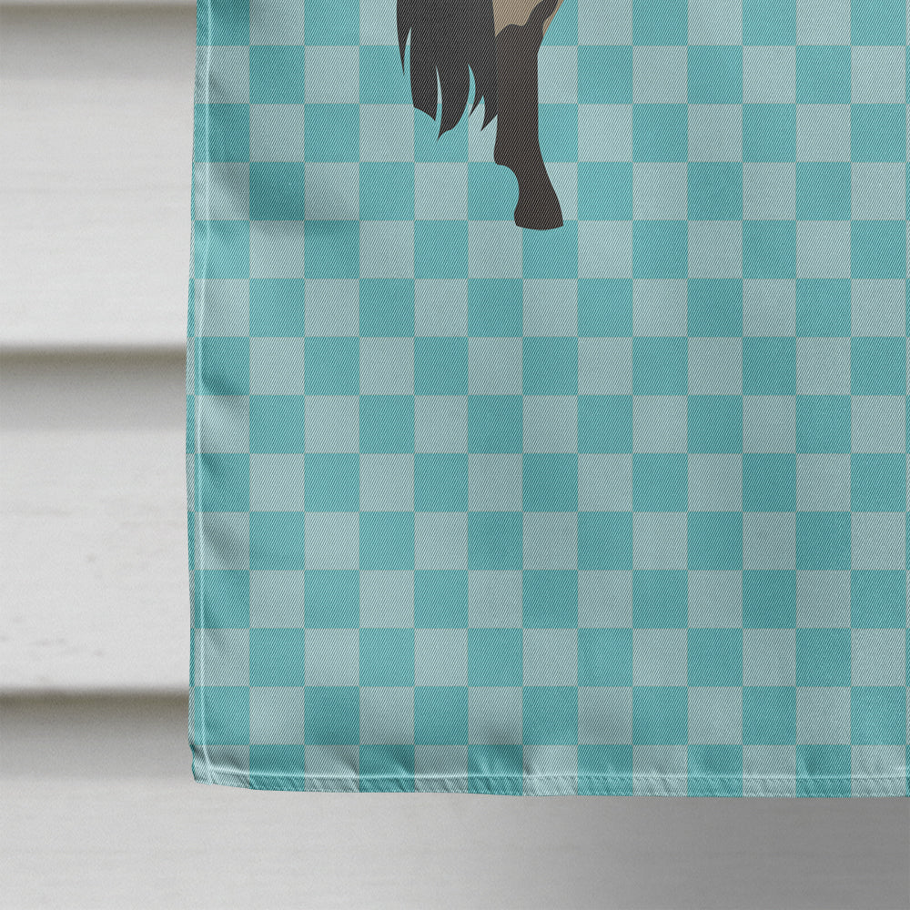 Welsh Pony Horse Blue Check Flag Canvas House Size BB8084CHF