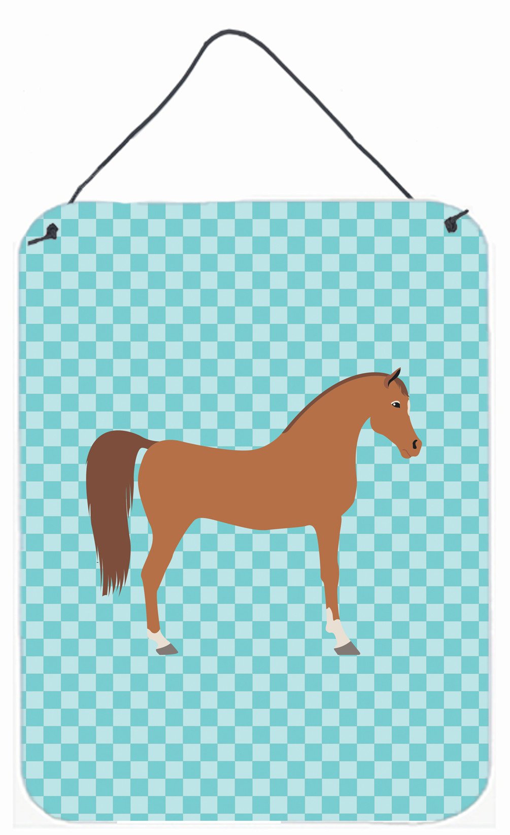 Arabian Horse Blue Check Wall or Door Hanging Prints BB8085DS1216 by Caroline&#39;s Treasures