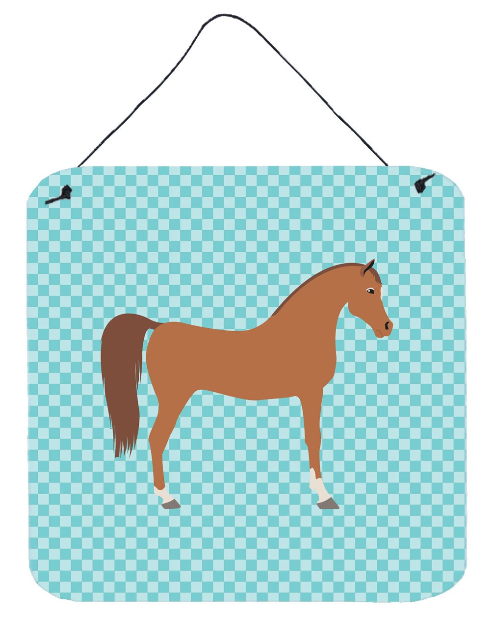 Arabian Horse Blue Check Wall or Door Hanging Prints BB8085DS66 by Caroline&#39;s Treasures